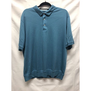 Lands End Polo Shirt Mens Size XL Traditional Fit Blue Short Sleeve